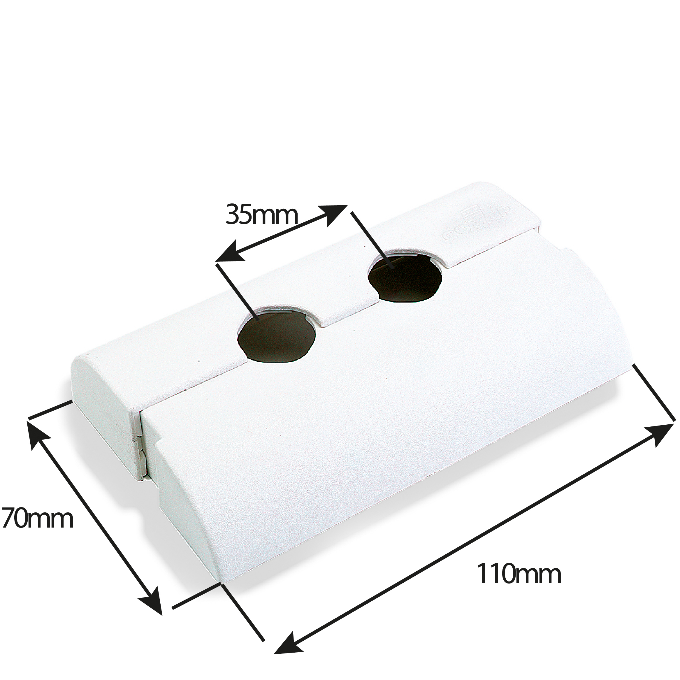 985500 Double Cover plate - For boxes 9841 or 9847, and bracket 9504 Adjustable from 10 to 18mm pipe diameter