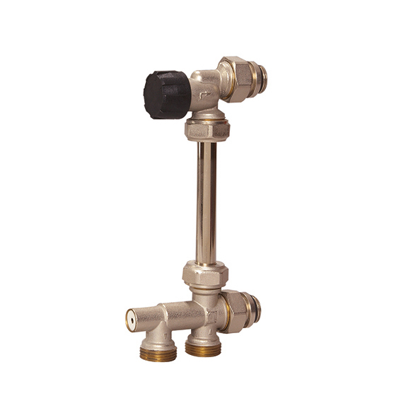 Bi-tube connection set with axial valve