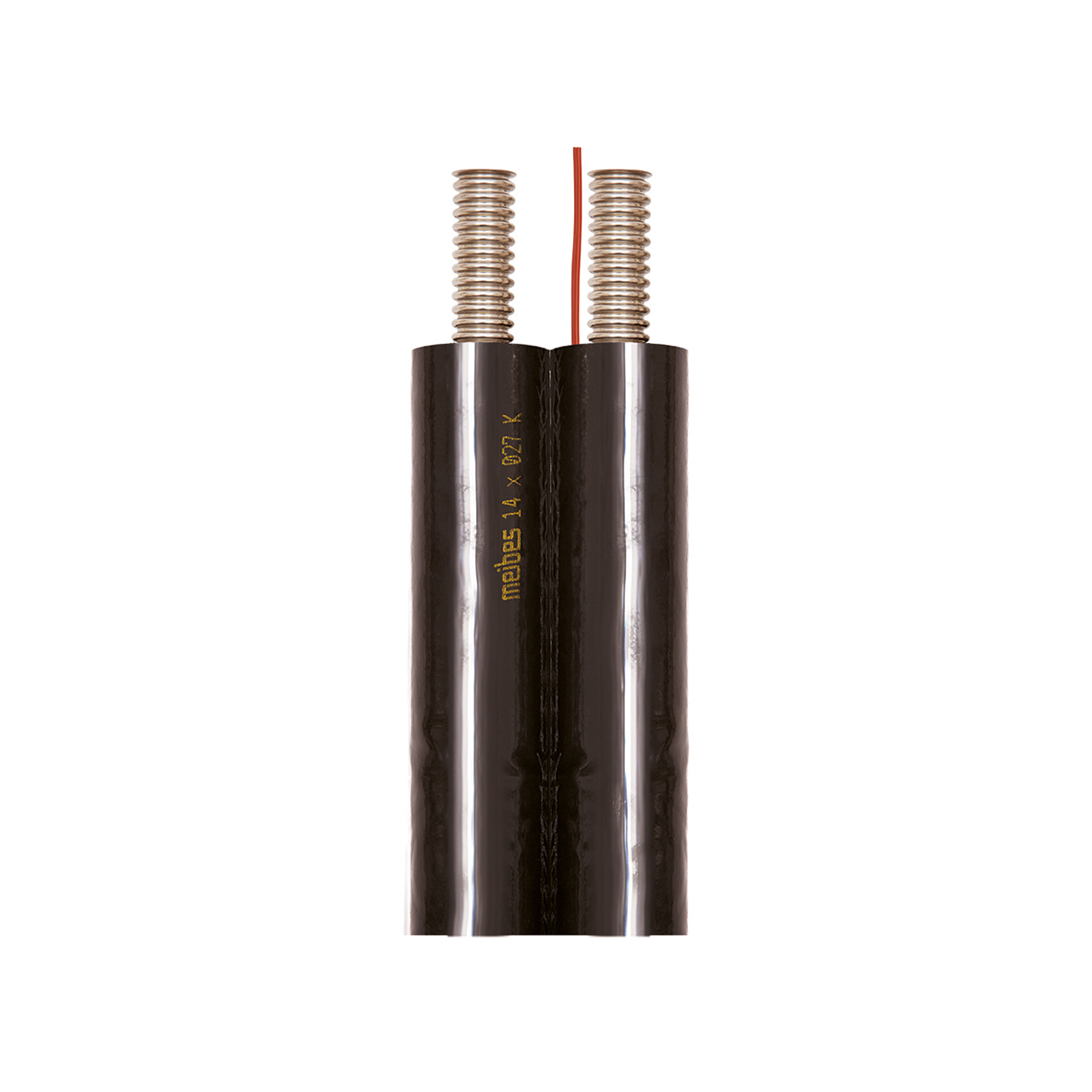 Inoflex roestvrijstalen ribbelbuis met kabel en beschermfolie